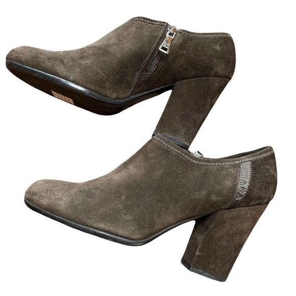 Prada Brown Suede Ankle Bootie 37 - Picture 3 of 9